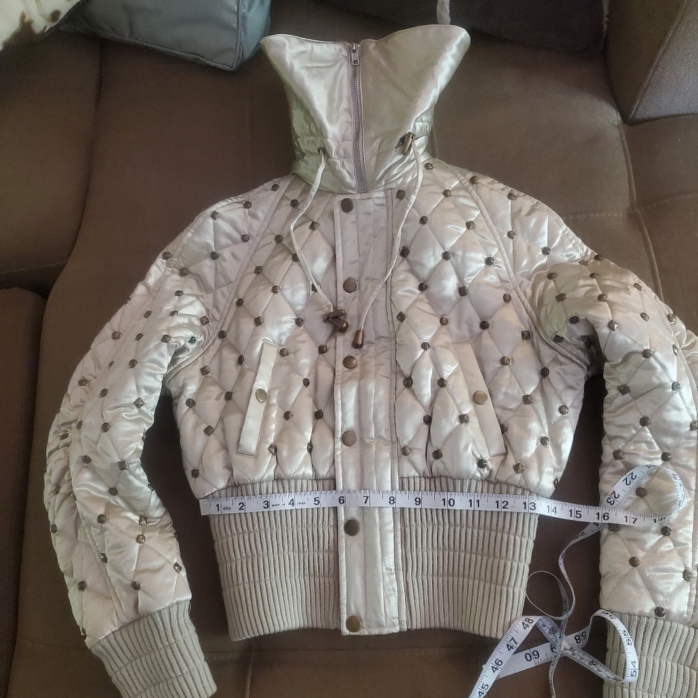 💯Catherine Malandrino Studded Bomber Jacket - Picture 7 of 16